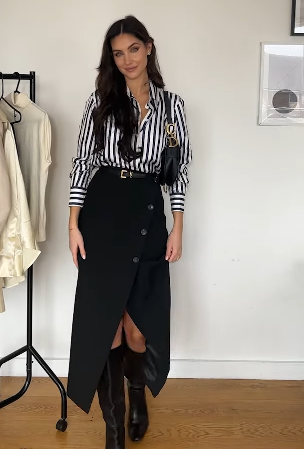 Compact Stretch Low Waist Wrap Midaxi Skirt