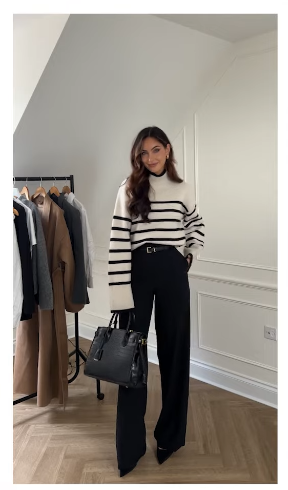 H&M Black and White Stripe Jumper