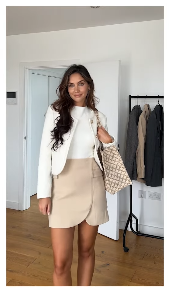 Karen Millen Beige Mini Skirt