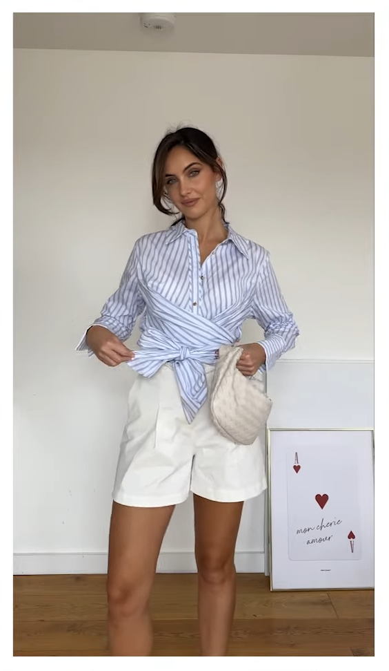 Karen Millen Blue & White Stripe Shirt