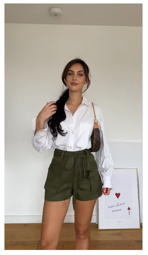 Karen Millen Khaki Utility Shorts