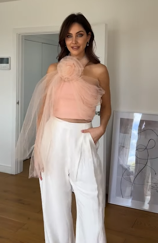 Linen Darted Wide Leg Trouser & Floral Chiffon Top