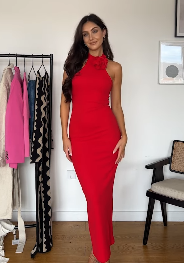 Rose Detail Maxi Dress