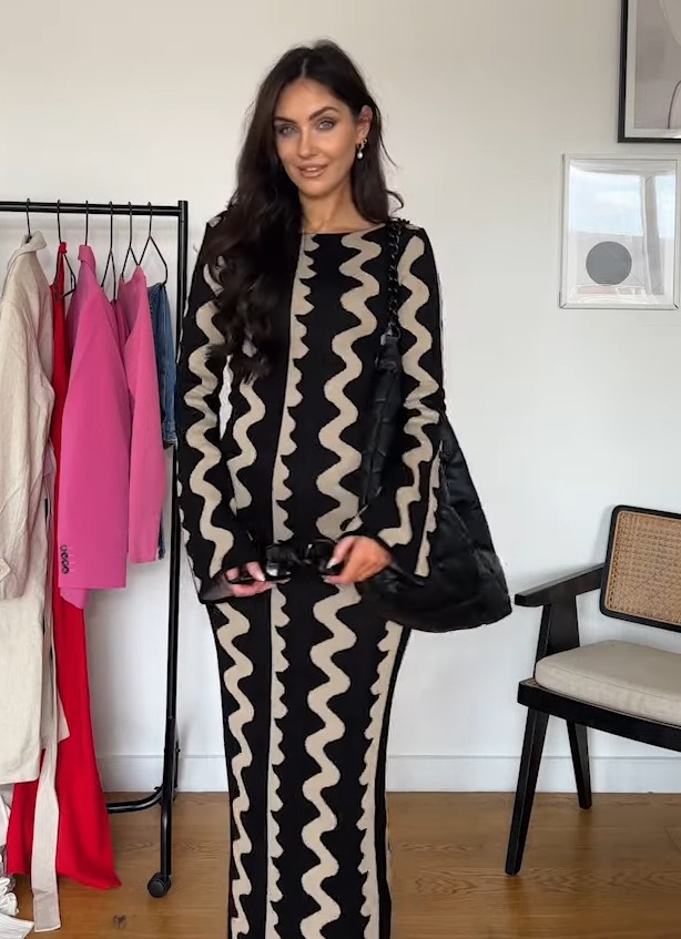 Wide Sleeve Knitted Maxi Dress