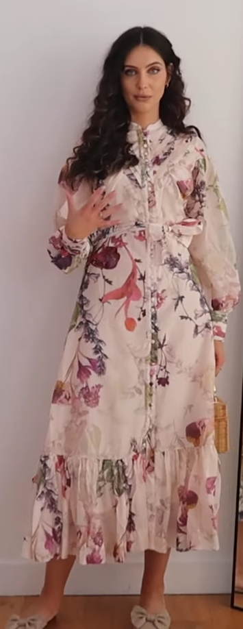 Lydia Millen Silk Cotton Botanical Maxi Dress