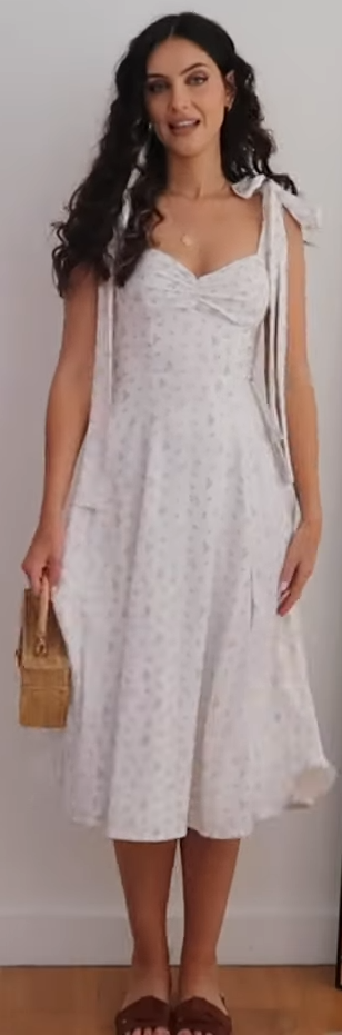 ALICIA White Floral Midi Sundress