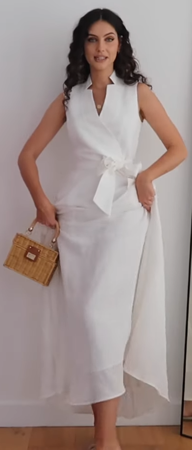 Lydia Millen Linen Tie Belted Midaxi Dress