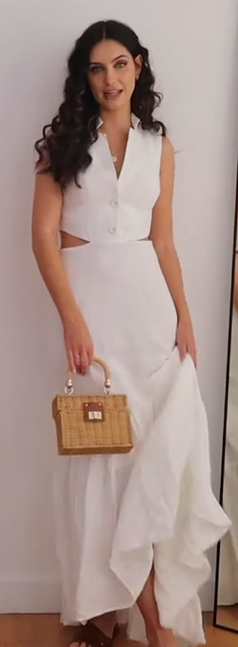 KAREN MILLEN Petite Linen Cut Out Maxi Dress