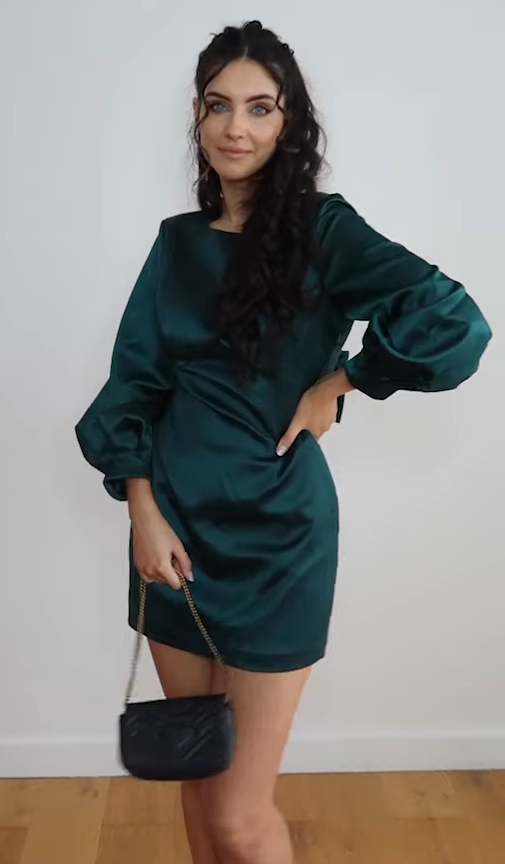 Forever New Bow Back Mini Dress In Emerald Green