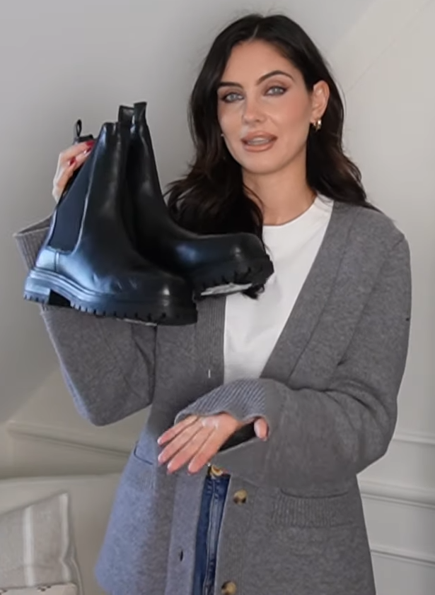 Leather Chunky Flat Sole Boots