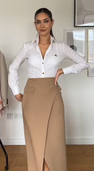 KARENMILLEN Compact Stretch Wrap Midaxi Skirt