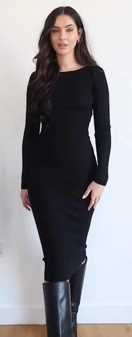 ZARA Knit Pencil Midi Dress