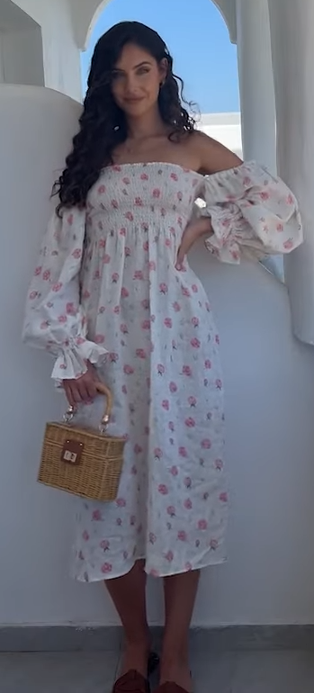 Sleeper Atlanta Linen Roses Dress