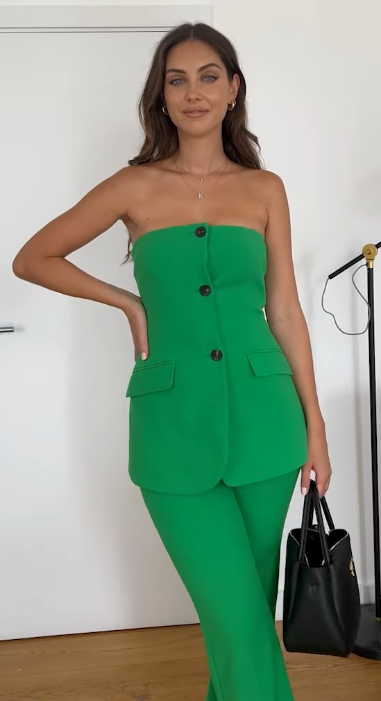 KARENMILLEN Compact Stretch Tailored Button Bodice Jumpsuit