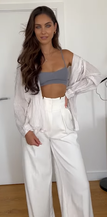 KARENMILLEN Compact Stretch High Waisted Wide Leg Trouser